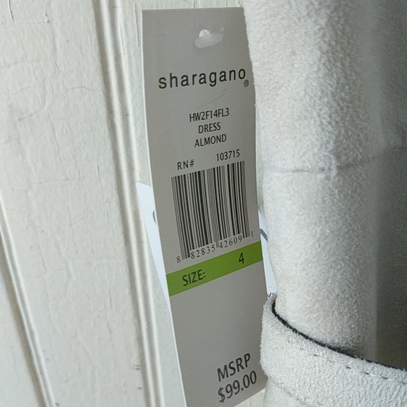 NWT Sharagano faux suede cream dress 4 - Picture 5 of 6